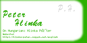 peter hlinka business card